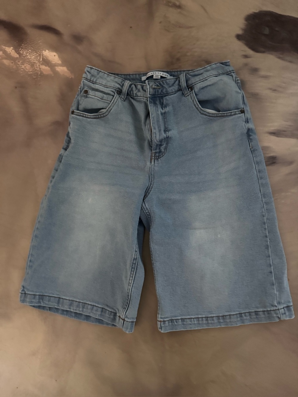Celebrity Pink Men's Washed Light Blue Denim Shorts